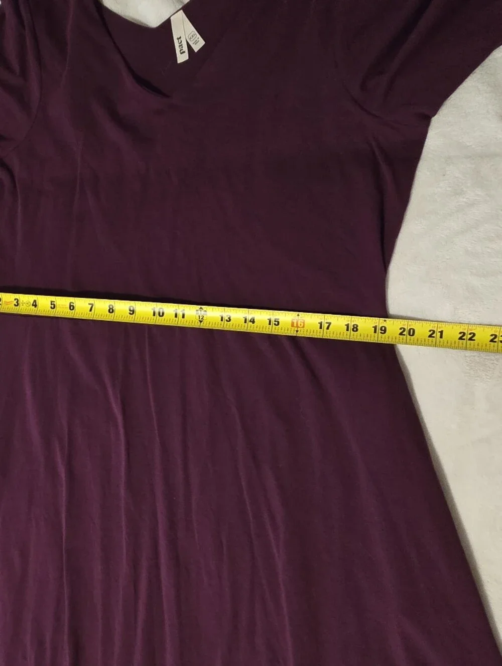 Pact Organic Cotton Fit & Flare V-Neck Midi Dress in Plum - Picture 8 of 11
